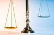 Wooden justice gavel and block with brass Wooden justice gavel and block with brass