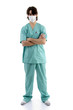 Photo: full body pose of doctor in uniform on an white background full body pose of doctor in uniform on an white background