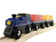 Closeup of a wooden toy train isolated on white Closeup of a wooden toy train isolated on white