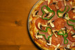 Pizza from the top on the table