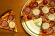 Pizza from the top on the table