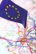 Close up of a road map of Roma