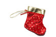 Merry Christmas sockss back isolated on white background.