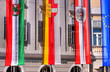 flags infront of a city hall (hdr)