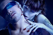 Photo: woman vampire bites a blind man woman vampire bites a blind man