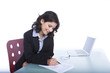 Business woman doing paperwork