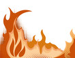Halftone background - Fire. Vector illustration