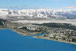 Looking down on the Tekapo township in rural New Zealand