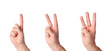 male hands counting to three