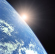 Earth with Rising Sun illustration background