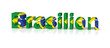 brasilien 3d text symbol reflektion