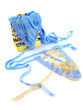 Sexy gift - blue lingerie with golden ribbons in a gift bag Sexy gift - blue lingerie with golden ribbons in a gift bag