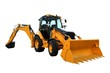 Yellow construction machine isolated on white