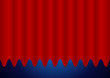 Editable vector background - Closed red curtain