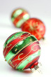 Christmas balls in a row