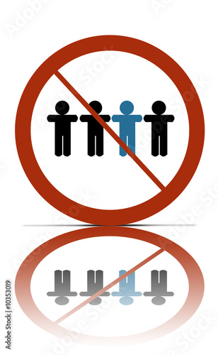 Illustration: a no different people allowed symbol a no different people allowed symbol