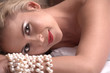 Sensual naked young blonde adult Caucasian woman