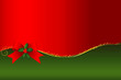 Christmas frame with ribbon and green sprays