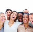 Group of mixed students celebrating completion of high school