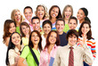 Happy smiling people. Over white background.