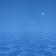Lune dans un univers bleu
