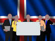 Icelandic business team with rippled flag illustration