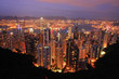 A Panoramic Skyline of Hong Kong City from the Peak.