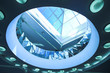 Blue glass ceiling with concentric circls Blue glass ceiling with concentric circls