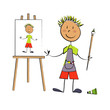 enfant artiste autoportrait