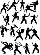 silhouettes of fighters