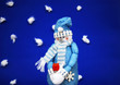 Snow-man with gift