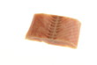 Raw Salmon steak fillet on white background