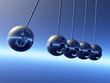 Illustration: Newton cradle pendulums with Dollar´s Symbole Newton cradle pendulums with Dollar´s Symbole
