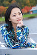 An attractive Chinese woman pose for a portrait session