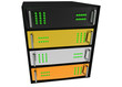 Gold Silver Bronze Glass Diamond Server Rack Hosting on White