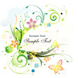 Water color Floral Frame, vector illustration layered.