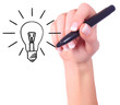 Photo: Hand drawing light bulb Hand drawing light bulb