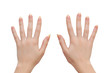 Woman hands isolated on white background Woman hands isolated on white background