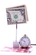 time and money isolated on white background