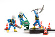 computer repair concept - usb cable repaired by workers isolated computer repair concept - usb cable repaired by workers isolated