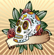 Day of the dead festival skull vector illustration
