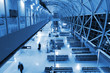 The design architecture at the airport in blue tune