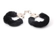 some handcuffs isolated on a white background some handcuffs isolated on a white background