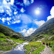 Mountain relaxing landscape with river Mountain relaxing landscape with river