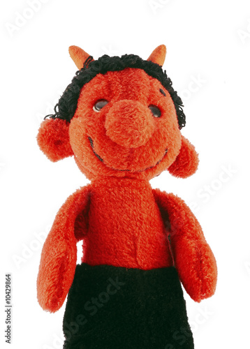 Photo: hand puppet - red furry little devil - old scratch hand puppet - red furry little devil - old scratch