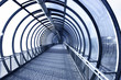 Perspective of the corridor toned in blue color