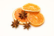 orange and anise isolated on white background