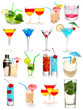 Many cocktails isolated on white background Many cocktails isolated on white background