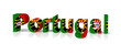 portugal 3d text symbol reflektion