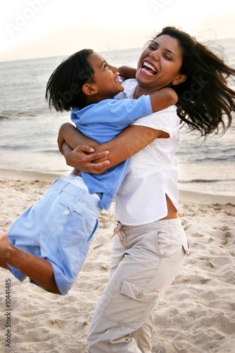 Photo: Mother & Son Having Fun at the Beach Mother & Son Having Fun at the Beach